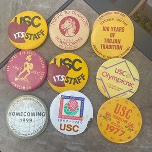 Authentic vintage University of Southern California USC pins & buttons 70s 80s *